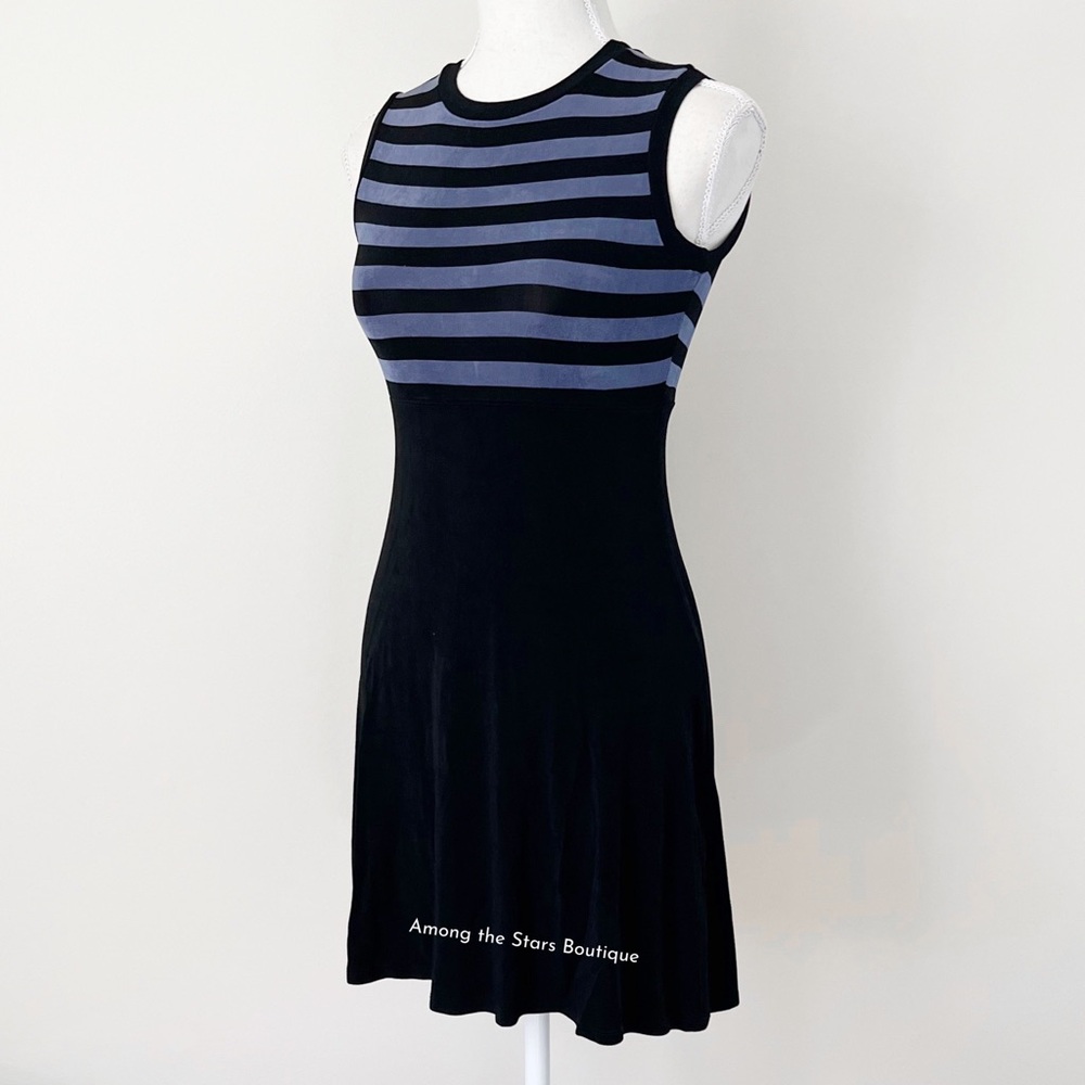 FLAWED GEM Rare Vintage 90s Jersey Knit Striped Dress Alt. ASO Rachel in Friends - Picture 10 of 14
